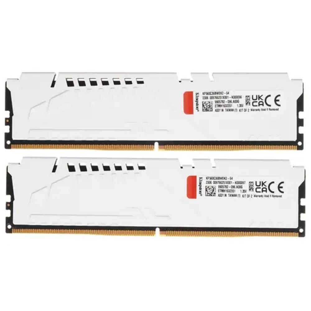 Kingston DDR5 DIMM 64Gb 2x32GB 6000MHz KF560C36BWEK2-64 Fury Beast RTL Gaming PC5-48000 CL36 288-pin 1.35В dual rank с радиатором Ret