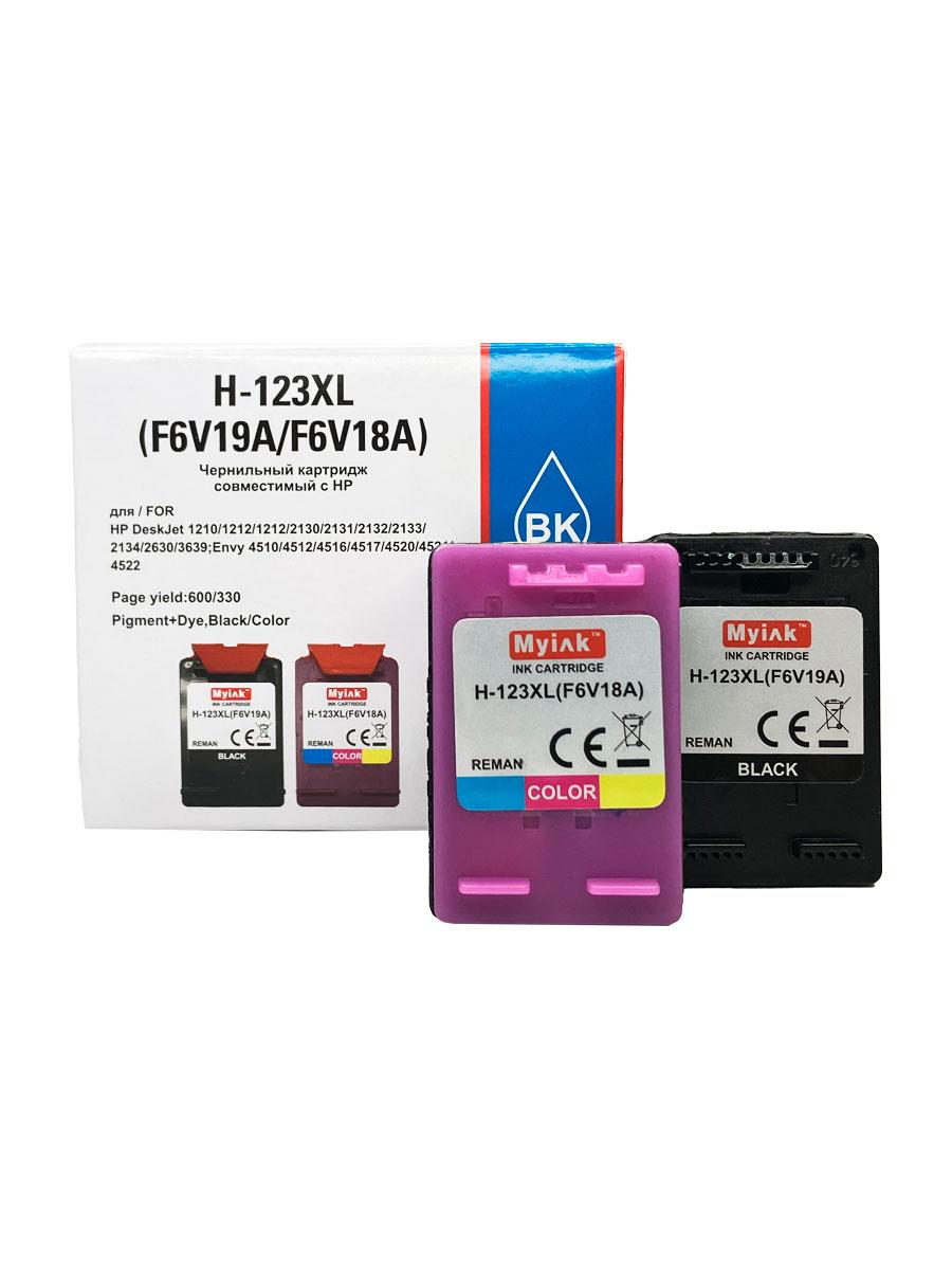 Комплект картриджей 123XL (black+color) для принтера HP DeskJet 2130 F6V19AE/F6V18AE MyInk