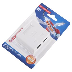 Rexant (06-0106-C) Розетка телефонная + сетевая LAN, на стену, (гнездо 8Р8С (RJ-45) + гнездо 6Р4С (RJ-11))