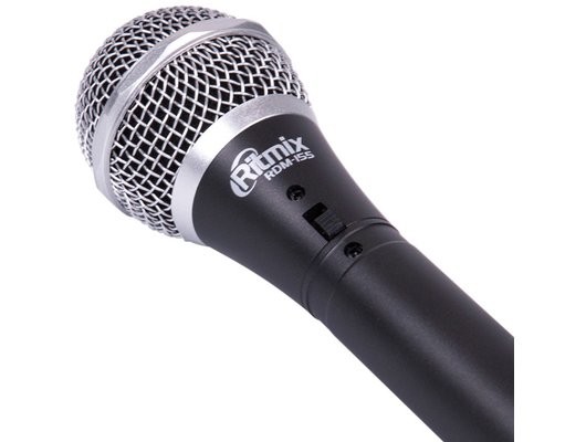 RITMIX RDM-155 (Black) {50 Гц - 10 кГц, 600 Ом, чувств. микр. -50 дБ, выход 6.3 мм, размер 50 x 50 x 180 мм, длина кабеля 5 м, пластик, черный}