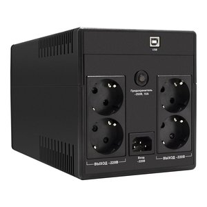 Exegate EP212520RUS ИБП Exegate Power  Smart LLB-1500.LCD.AVR.4SH.USB (1500VA/950W, LCD, AVR, 4*Schuko, USB, батарея 12V 9Ah - 2 шт., Black)