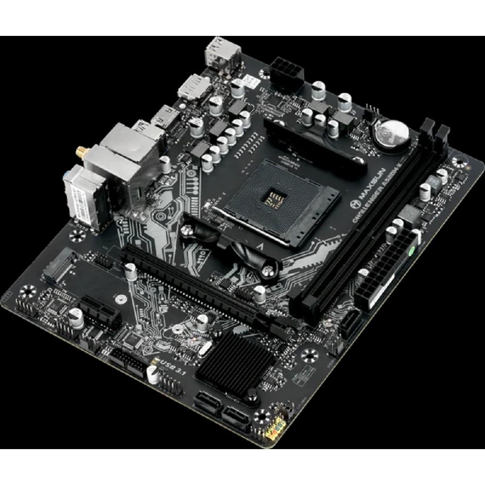 MAXSUN MS-Challenger A520M-K WIFI (Socket AM4, mATX, 2*DDR4(64Gb), DP/HDMI,  3*SATA3, 1*M.2, 1*PCIEx16/1*PCIEx1, 4*USB2.0, 2*USB 3.0, LAN 1*1G, Bluetooth,  Wi-Fi 802.11ax, RTL)