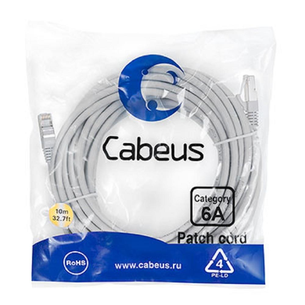Cabeus PC-SSTP-RJ45-Cat.6a-10m-LSZH Патч-корд S/FTP, категория 6а (10G), 2xRJ45/8p8c, экранированный, серый, LSZH, 10м, PC-SSTP-RJ45-CAT.6A-10M-LSZH