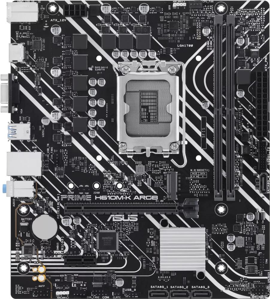 Материнская плата/ PRIME H610M-K D4 ARGB, 90MB1HN0-M0EAY0