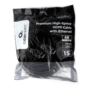 Кабель HDMI Cablexpert 19M/19M, v2.0, серия Light, позол.контакты, экран, 15м, черный, пакет (CC-HDMI4L-15M)