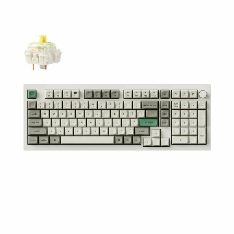 Полноразмерная (96%) механическая клавиатура Keychron Q5 Max - 3 типа подключения, 102 клавиши, цвет Shell White, переключатели Gateron Jupiter Banana, Q5M-P4P-RU