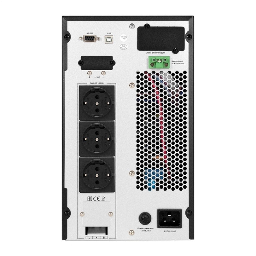 Exegate EX296949RUS ИБП On-line ExeGate PowerExpert TL-3000.72V.LCD.AVR.3SH.USB.RS232.SNMP <3000VA/3000W, On-Line, PF=1, LCD, 3*Schuko, RS232, USB, SNMP-slot, встроенные батареи 12V 7.2Ah - 6шт, возмо