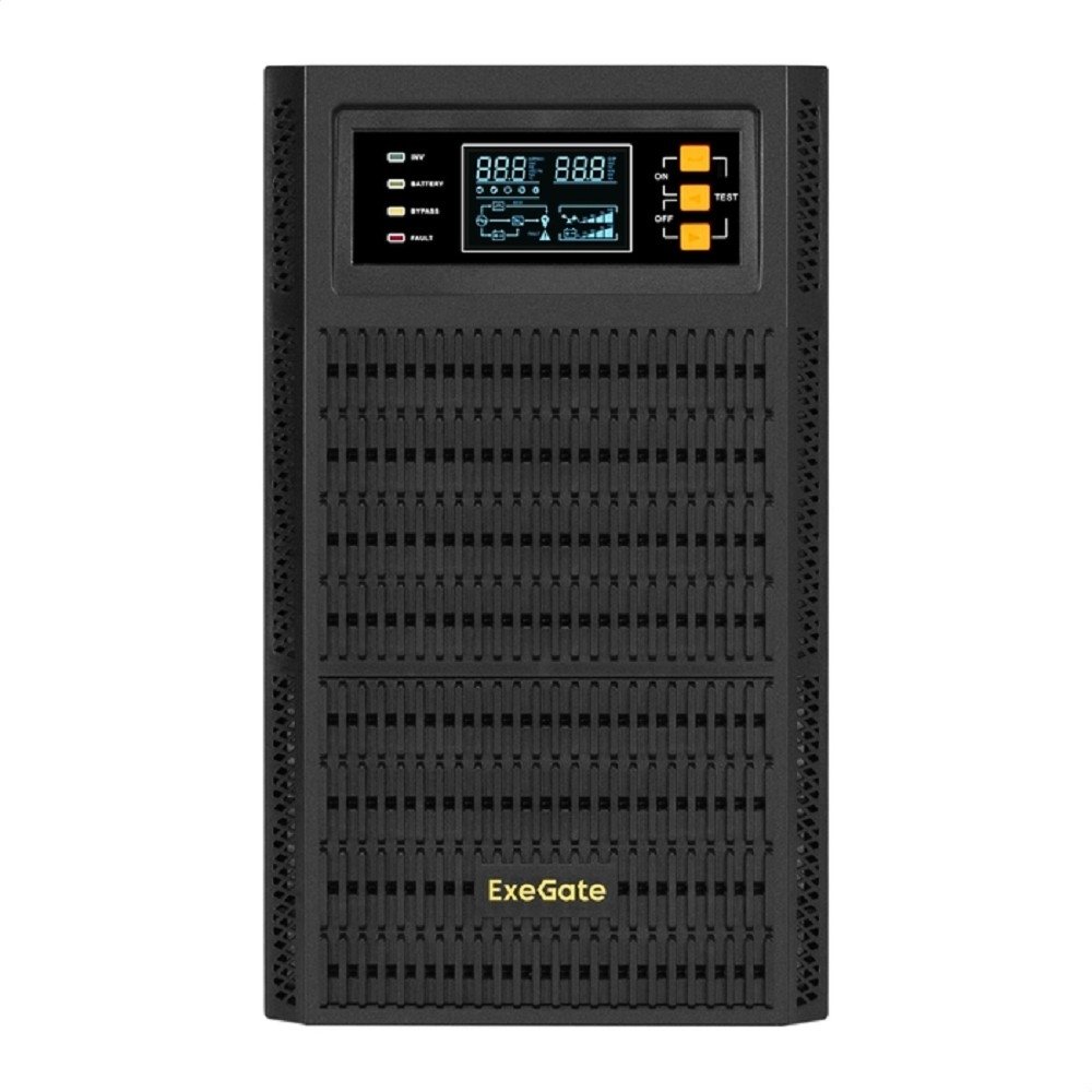 Exegate EX296949RUS ИБП On-line ExeGate PowerExpert TL-3000.72V.LCD.AVR.3SH.USB.RS232.SNMP <3000VA/3000W, On-Line, PF=1, LCD, 3*Schuko, RS232, USB, SNMP-slot, встроенные батареи 12V 7.2Ah - 6шт, возмо