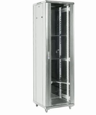 Rexant (04-4288-211) Напольный шкаф 19" 42U 800?800, дверь сплошное стекло, серый, RAL 7035