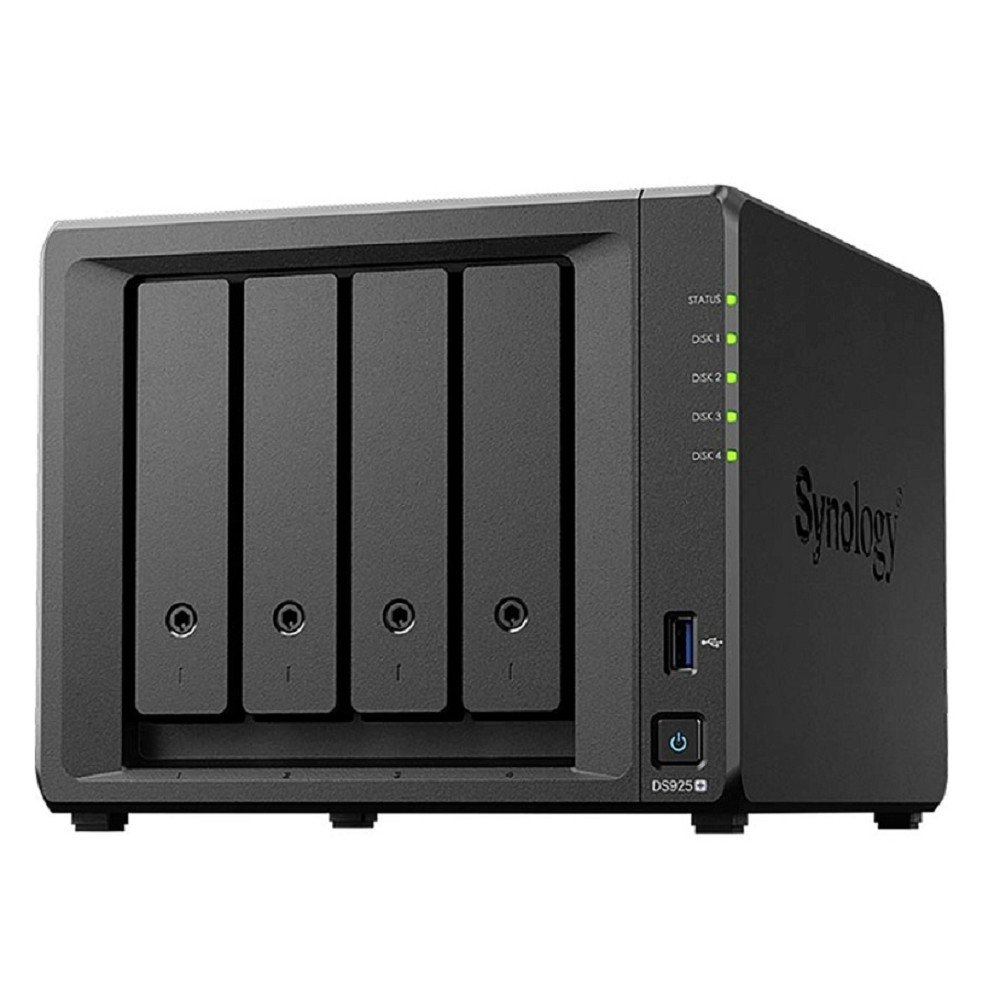 Synology DS925+ Сетевое хранилище NAS AMD Ryzen V1500B 2.2 GHz 4 GB DDR4 ECC SODIMM /3.5" SATA HDD / SSD SATA 2,5 дюйма / M.2 2280 NVMe SSD / Hot Swap / вилка UK/HK 3-pin