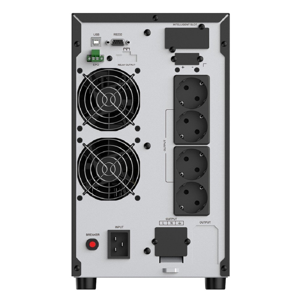 ИБП CBR ESSENCE ESN-3000 [Online 3000 VA / 3000 W, Tower, 4 x EURO + 1 x TB, LCD, HID-USB, RS232, EPO, SNMP slot] (ESN-3KT-4F-LCHERSC)