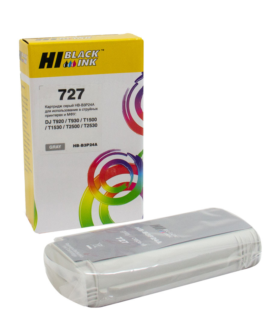 Картридж Hi-Black (B3P24A) для HP DJ T920/T1500, Grey, №727, 130 мл, 727(B3P24A)
