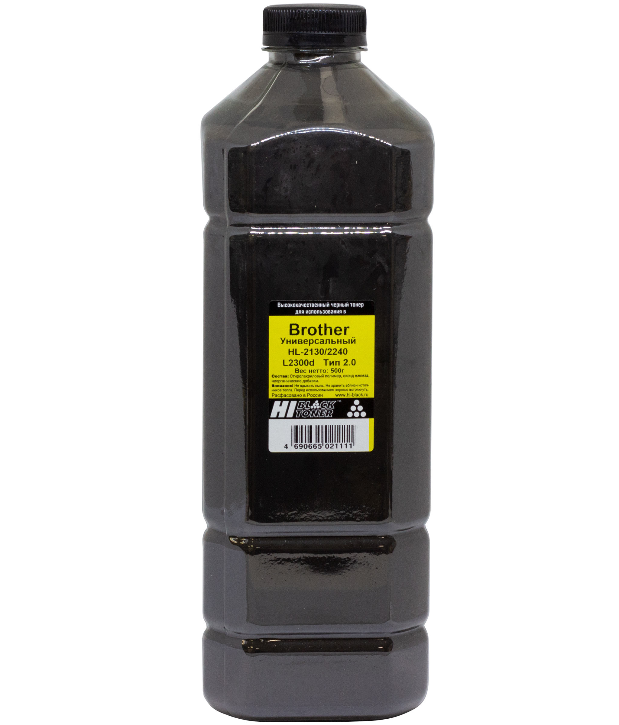 Тонер Hi-Black Универсальный для Brother HL-2130/2240/L2300d, Тип 2.0, Bk, 500 г, канистра, 9912214900510