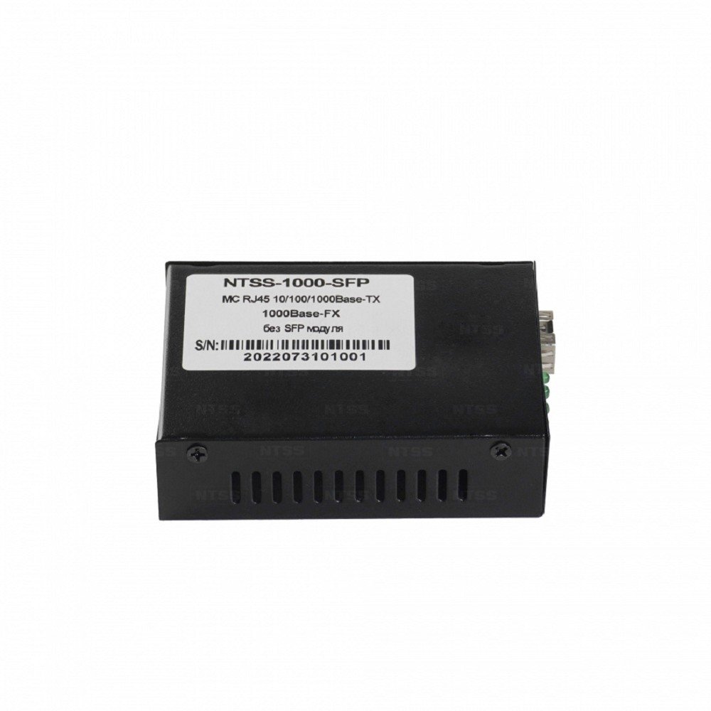 NTSS Медиаконвертер NTSS с RJ45 портом 10/100/1000Base-TX/1000Base-FX, без SFP модуля, расстояние передачи до 3,20,40,60,80,120,160,200 км, DC 5В 2А NTSS-1000-SFP