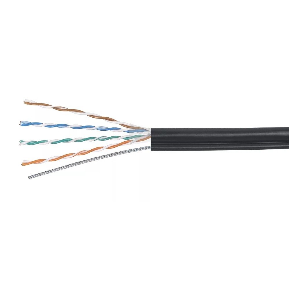 Cabeus UTP-4P-Cat.5e-SOLID-OUT-PE-UV Кабель витая пара U/UTP 5e кат. 4 пары (24 AWG), одножильный, для внешней прокладки, PE-UV (305 м)