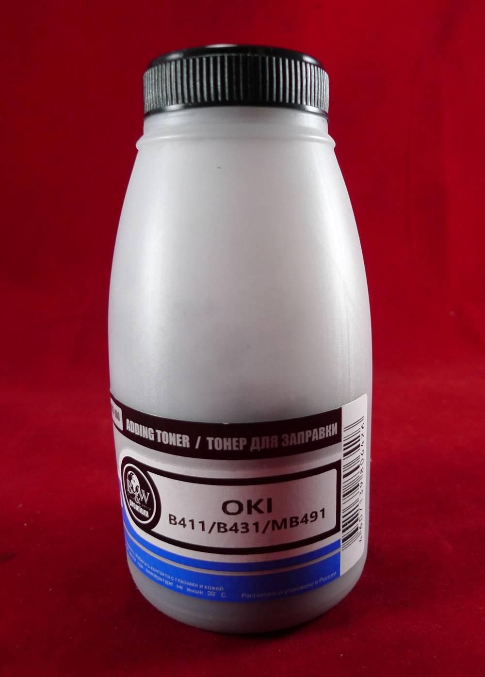 Тонер OKI B411/B431/MB461/MB471/MB491 Black (фл. 100г) B&W Premium Tomoegawa фас.Россия, OPR-802-100