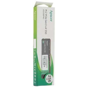 Apacer SSD M.2 256Gb PCIe Gen3x4, R3500/W1200 Mb/s, MTBF 1.8M, 3D NAND, NVMe AP256GAS2280P4U-1