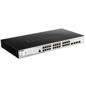 D-Link DGS-1210-28P/ME/B2A Управляемый L2 коммутатор с 24 портами 10/100/1000Base-T и 4 портами 1000Base-X SFP (24 порта PoE 802.3af/at, PoE-бюджет 193 Вт)
