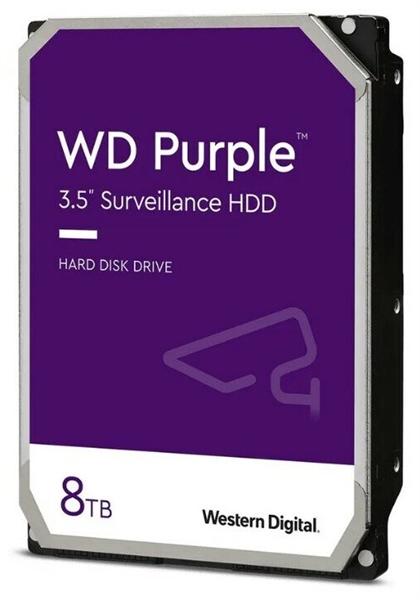 Жесткий диск Western Digital Purple HDD 3.5" SATA 8TB, 5640 rpm, 256MB buffer, PMR, WD85PURU, 1 year