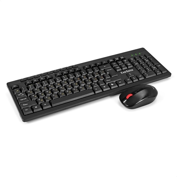 Exegate EX298904RUS Комплект беспроводной ExeGate Professional Standard Combo MK260 (клавиатура мультимедийная полноразмерная влагозащищенная 113кл. + мышь оптическая 1200dpi, 4 кнопки и колесо прокру