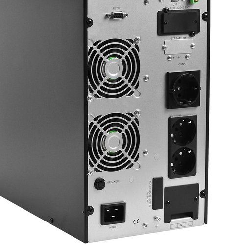 ИБП POWERMAN Online 3000 plus, LCD, двойного преобразования, 3000ВА, 2700Вт, 2 евророзетки с резервным питанием, USB, RS232, слот SNMP, разъем EPO, внешний блок батарей (в комплект не входит),  191 х 460 х 337 мм., 11 кг./ UPS POWERMAN Online 3000 plus, LCD, dual conversion, 3000VA, 2700W, 2 eurosockets with backup power, USB, RS232, SNMP slot, RJ11 / RJ45 protection, external battery pack (not included), 191 х 460 х 337 mm, 11 kg., POWERMAN Online 3000 Plus