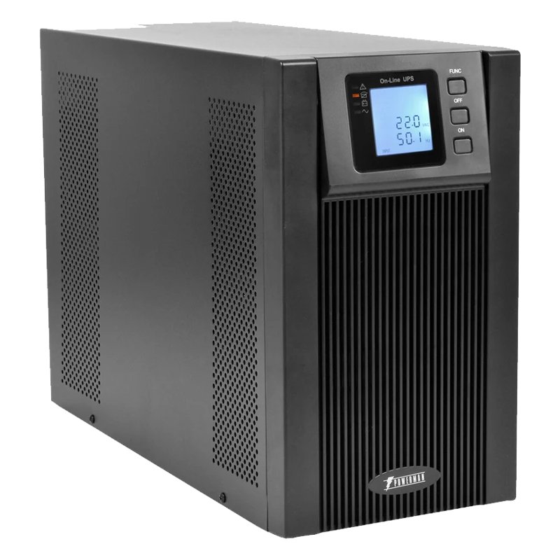 ИБП POWERMAN Online 3000 plus, LCD, двойного преобразования, 3000ВА, 2700Вт, 2 евророзетки с резервным питанием, USB, RS232, слот SNMP, разъем EPO, внешний блок батарей (в комплект не входит),  191 х 460 х 337 мм., 11 кг./ UPS POWERMAN Online 3000 plus, LCD, dual conversion, 3000VA, 2700W, 2 eurosockets with backup power, USB, RS232, SNMP slot, RJ11 / RJ45 protection, external battery pack (not included), 191 х 460 х 337 mm, 11 kg., POWERMAN Online 3000 Plus