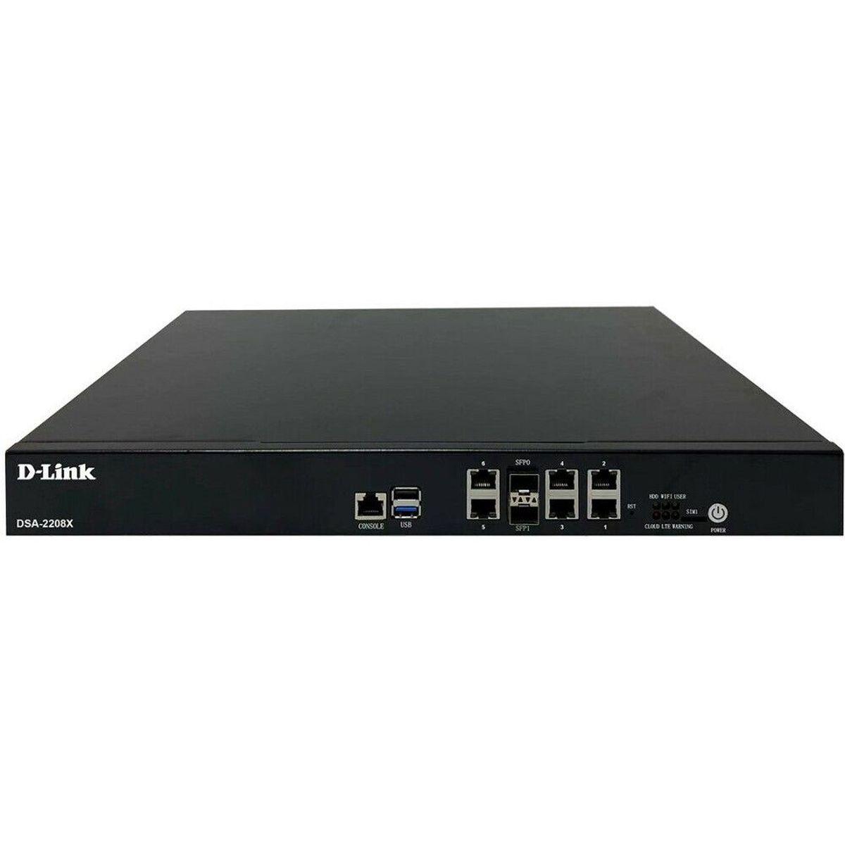 Маршрутизатор/ Service Router, 6x1000Base-T,  2x10GBase-X SFP+, 2xUSB ports, RJ45 Console, DSA-2208X/A1A