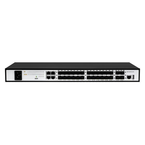 коммутатор SNR Управляемый коммутатор уровня 2+, 20 портов 100/1000Base-X SFP, 4 порта Combo 10/100/1000Base-T|100/1000Base-X SFP, 4 порта 1/10G SFP+, встроенный БП ~220V AC, SNR-S5210G-24FX