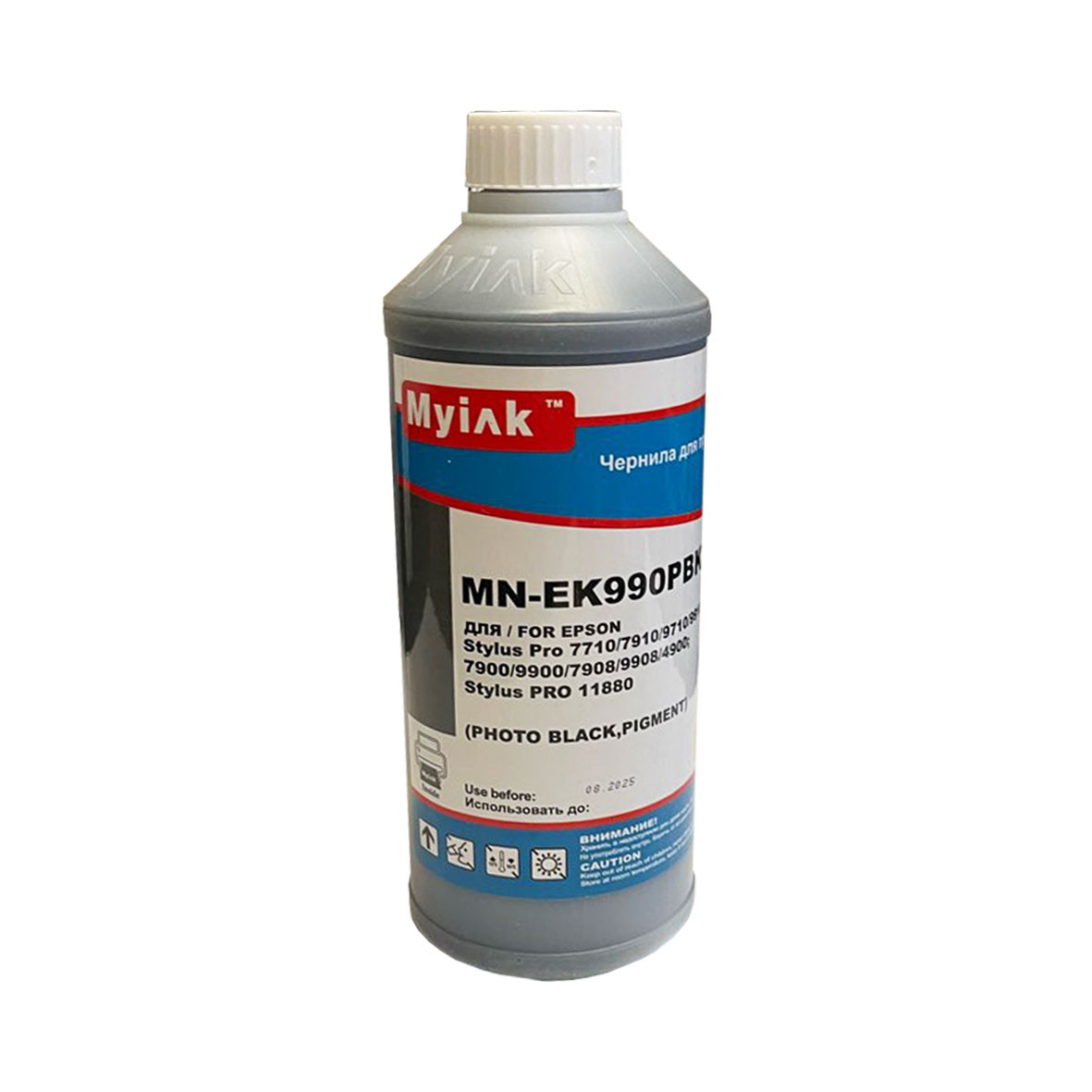 Чернила для EPSON St Pro 4880, 7890, 3880, 9700, 7880, 7700, 9890, 4900, 3800, 7900, 9900, 9880, 11880, 4450, R3000, R2880, SureColor SC-T3200, T3000, T5200, T5000, T7200, T7000, P6000, P8000, P7000, P9000, P5000 (1л, photo black Pigment) EK990PBK MyInk