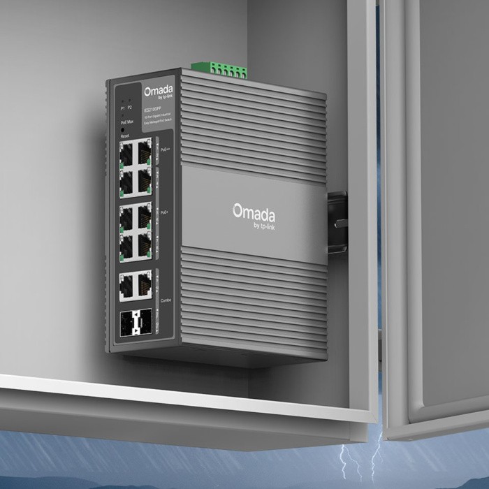 Коммутатор/ Omada 10-Port Gigabit Industrial Easy Managed Switch with 6-Port PoE+ and 2-Port PoE++, IES210GPP