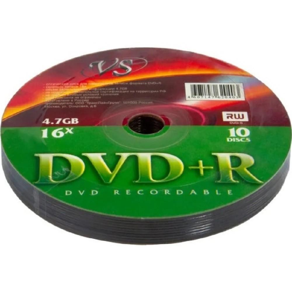 Диски VS DVD+R 4,7 GB 16x Shrink/10 (620403), VSDVDPRS1001