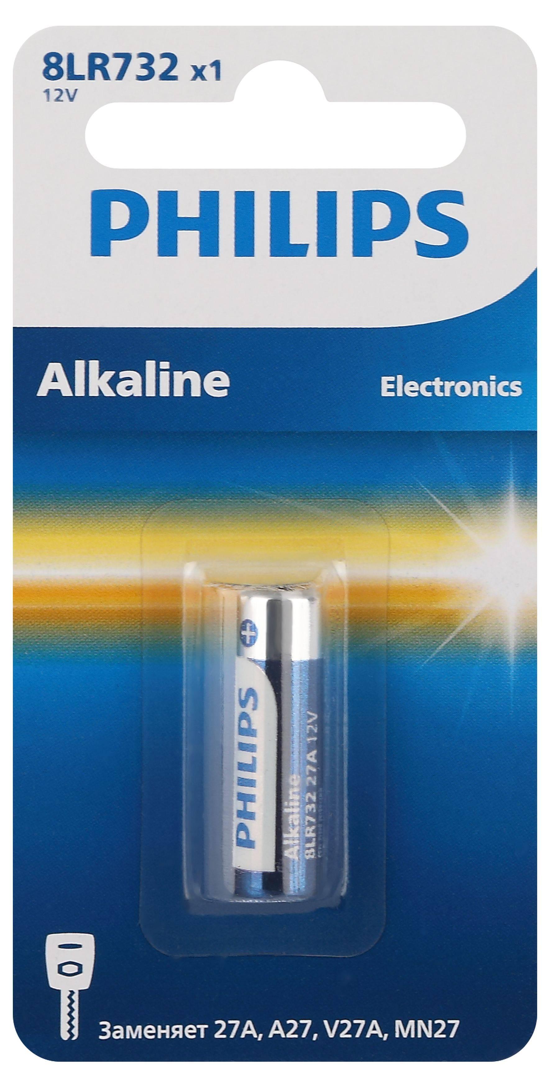 Philips Батарейки 8LR732/51 алкалиновые 12v, MN27-1BL (1/20/200/22400). Блистер 1 шт., Б0066247