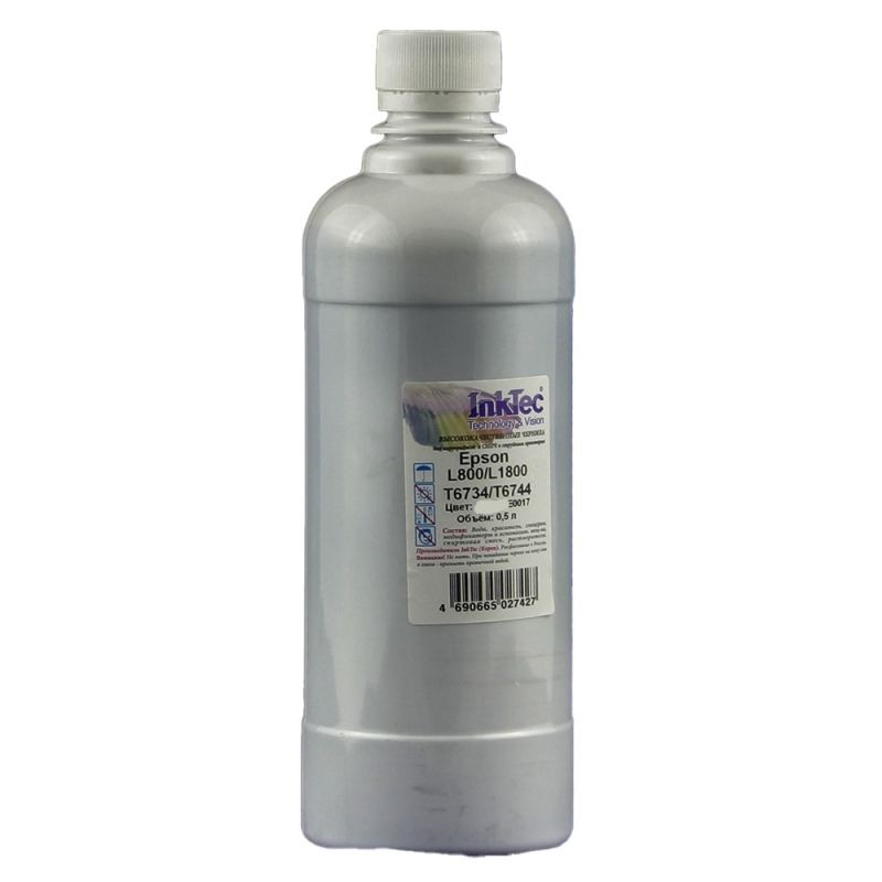 Чернила InkTec (E0017) для Epson L800/L1800 (T6736/ T6746), ML, 0,5 л., E0017-MLM