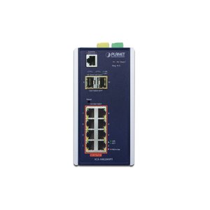 коммутатор/ PLANET IP30 L2+ SNMP Manageable 8-Port Gigabit POE+(AT) Switch + 2-Port Gigabit SFP Industrial Switch (-40 to 75 C), ERPS Ring Supported, 1588, IGS-10020HPT