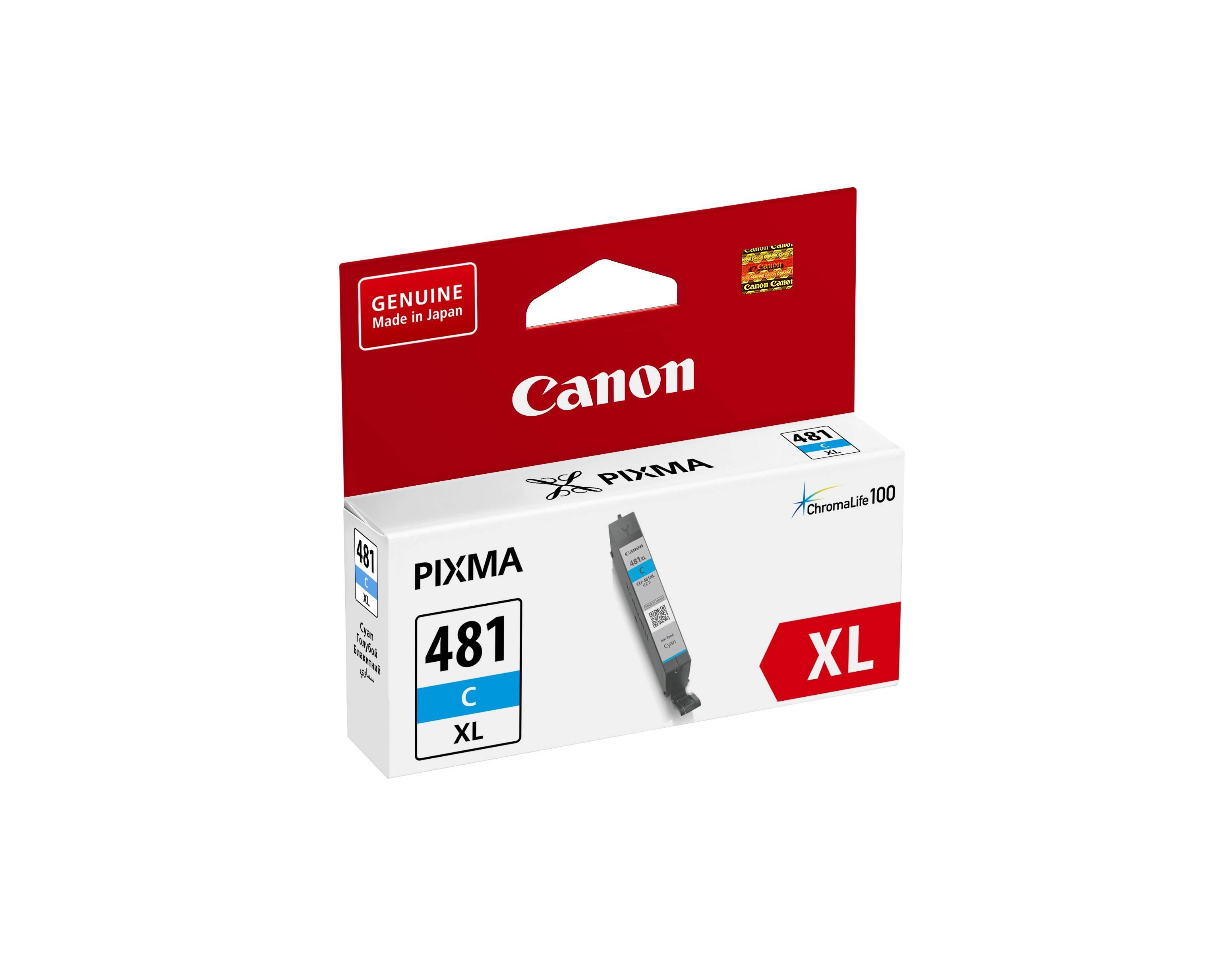 Картридж CANON CLI-481XL C голубой, увеличенной емкости, 519 стр, 2044C001