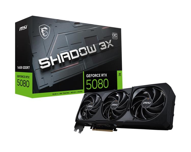 Видеокарта MSI RTX 5080 16G SHADOW 3X OC//RTX 5080, HDMI, DP*3, 16G, D7