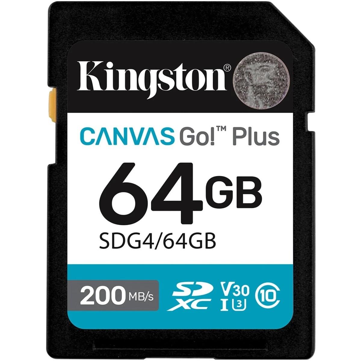 SecureDigital 64GB Kingston Canvas Go Plus G4 200R V30 , SDG4/64GB