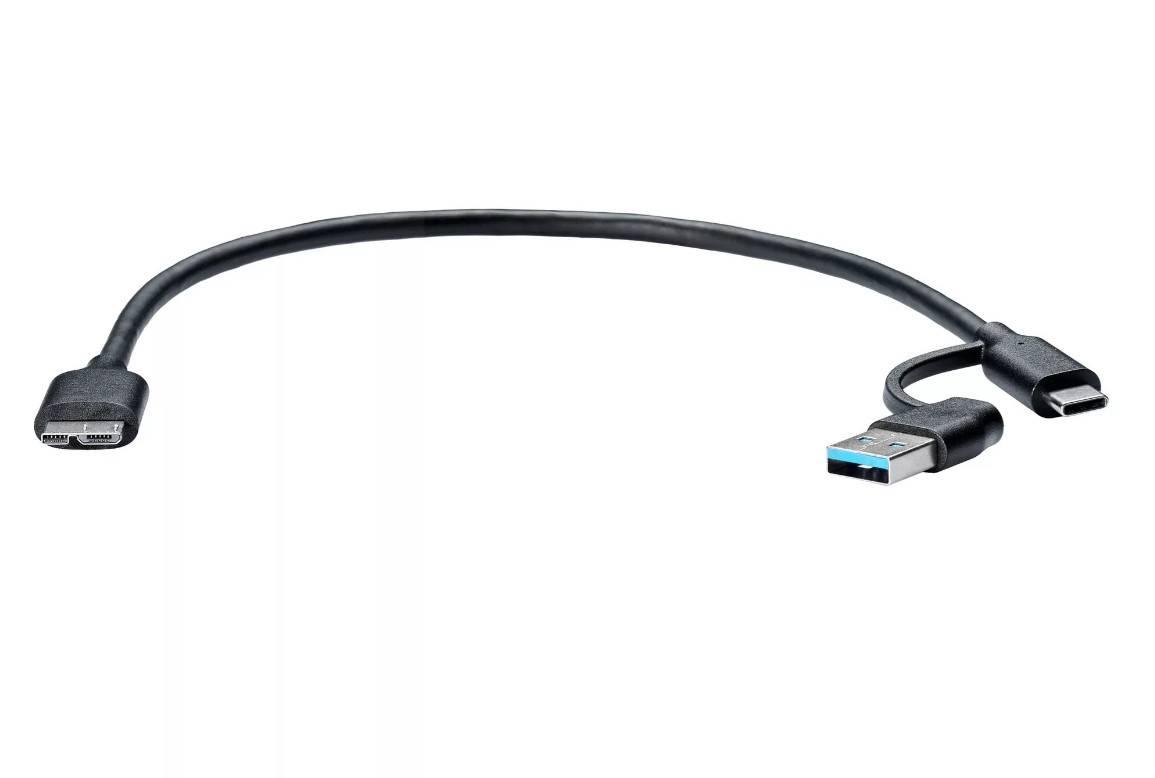 Кабель соединительный 2-in-1 USBA+C to USB3.0 MicroBM 5Gbps, 0.3m медь Telecom <TUS714-0.3m>, TUS714-0.3M