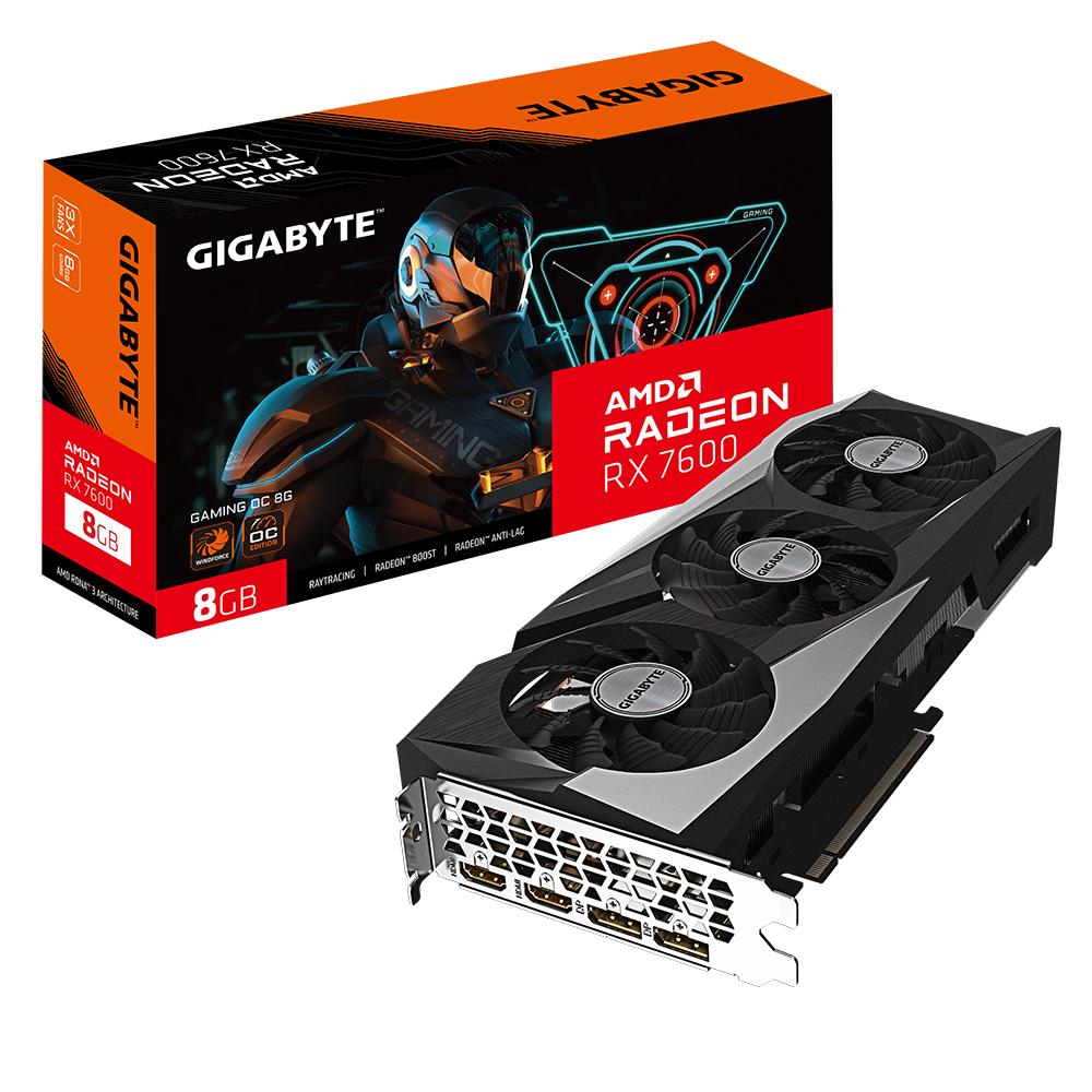 Видеокарта/ VGA GIGABYTE AMD RADEON RX 7600 GAMING OC 8G 8GB, GDDR6/128-bit, PCIe 4.0, 2xHDMI 2.1a, 2xDP, 2.5-slot, GV-R76GAMING OC-8GD