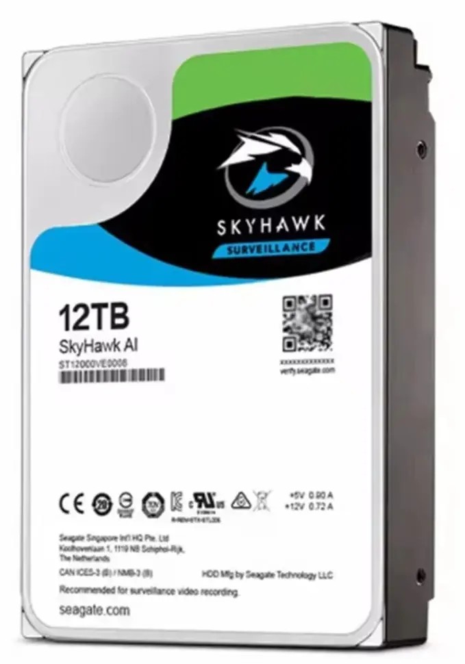 12TB Seagate SkyHawkAl (ST12000VE003) {SATA 6 Гбит/с, 7200 rpm, 256 mb buffer, для видеонаблюдения}