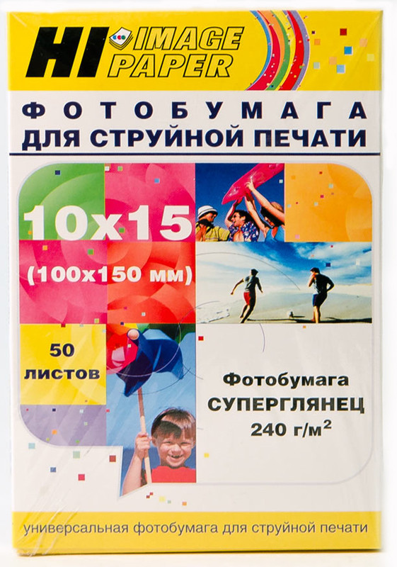 Фотобумага Hi-Image Paper суперглянцевая односторонняя, 10x15 см, 240 г/м2, 50 л., A21210U