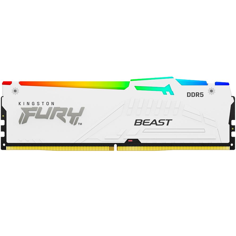 Память оперативная/ Kingston 16GB 6000MT/s DDR5 CL30 DIMM FURY Beast White RGB EXPO, KF560C30BWEA-16