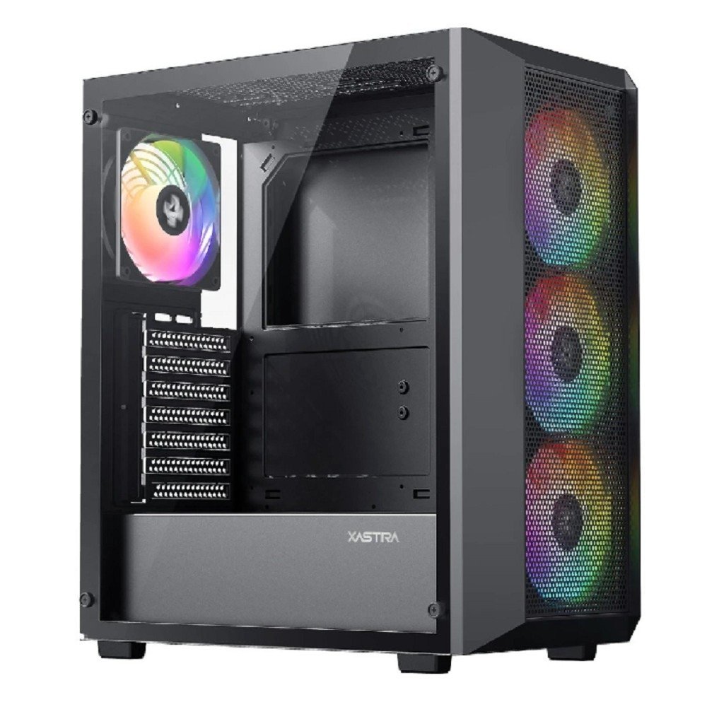 XASTRA Корпус A406 4ARGB Black ATX/Mesh/ tempered glass / 4x120mm ARGB PWM fans/ A406-4FC12A