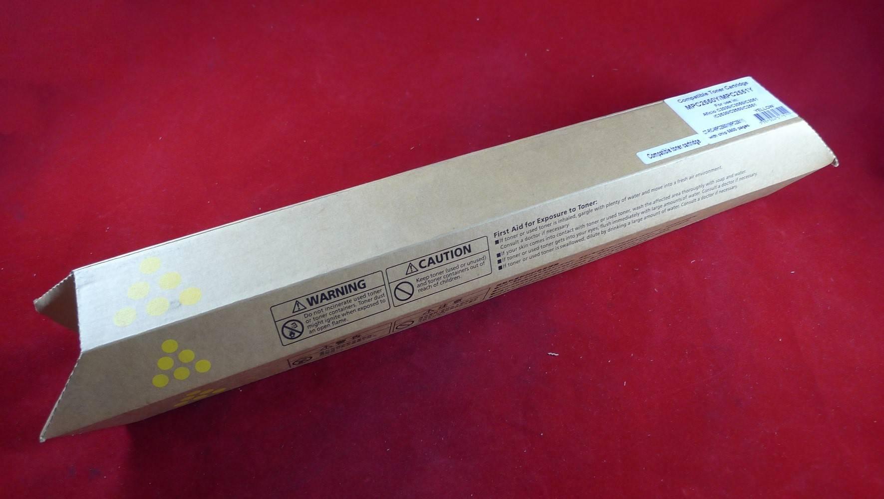 Тонер-картридж Ricoh Aficio MP C2030/C2050/C2051/C2530/C2550/С2551, type MPC2551E yellow 9.5K (туба, 210г) ELP Imaging®, MPC2550Y/MPC2551Y