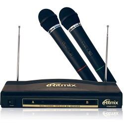 RITMIX RWM-220 {2 микрофона: 87.5 МГц - 92 МГц; раб. частоты: 100 Гц - 10 000 Гц;Чувств.: -30 дБ +/-3 дБ; пит. системы: AC 220 в  / 500 мА}