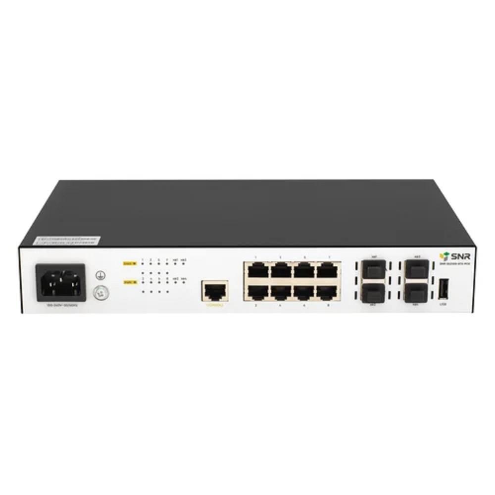 SNR SNR-S5210G-8TX-POE Управляемый PoE коммутатор уровня 2+, 8 портов 10/100/1000Base-T, 4 порта 1/10G SFP+, бюджет PoE 125 Вт, встроенный БП ~220V AC
