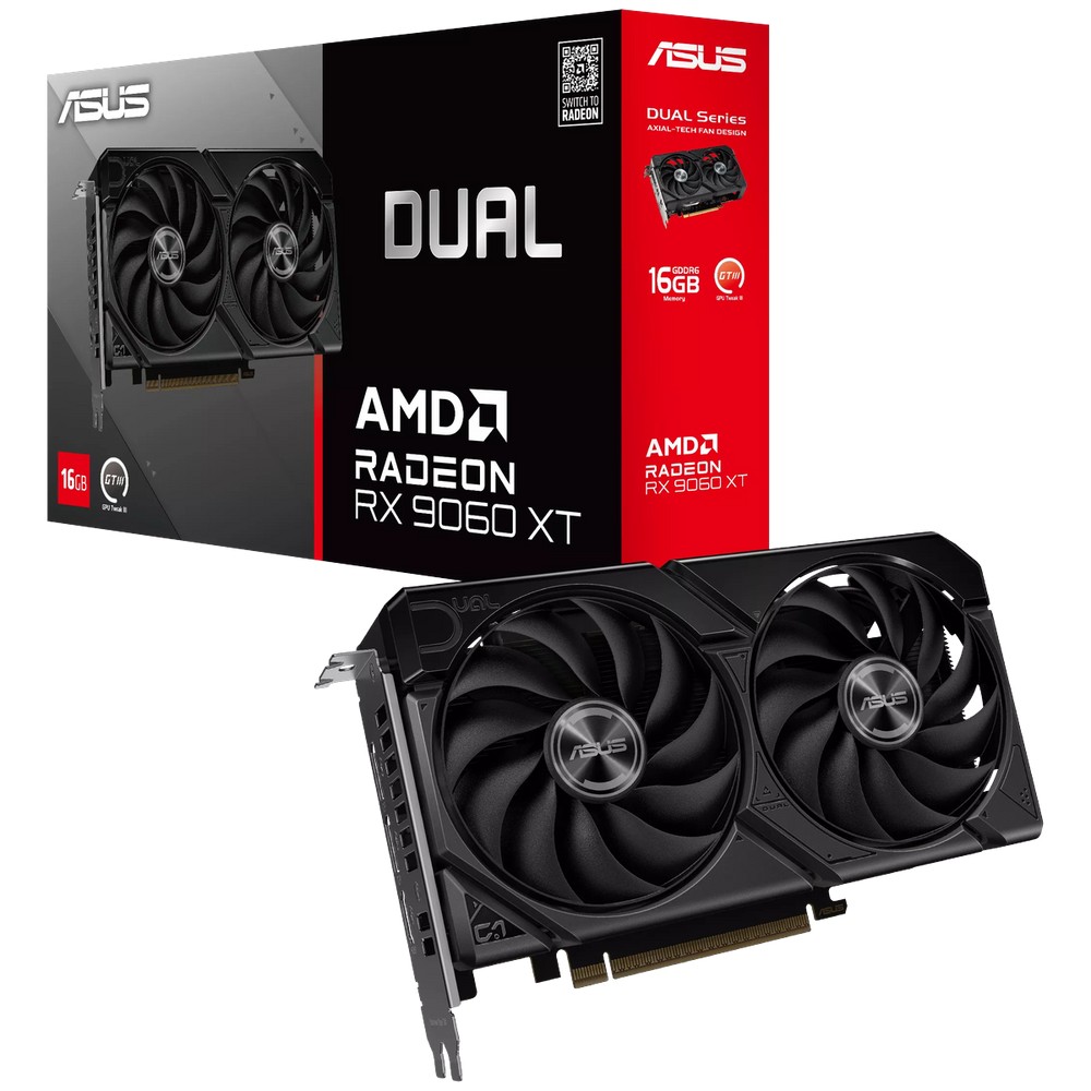 Видеокарта/ DUAL-RX9060XT-16G, 90YV0LG2-M0NA00
