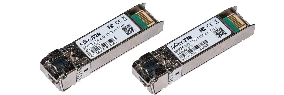 MikroTik XS+2733LC15D Пара трансиверов  SFP/SFP+/SFP28 modules 1/10/25G 15km 1270nm + 1330nm