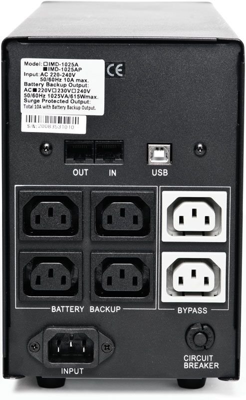 ИБП Powercom IMD-2000AP, LCD, линейно-интерактивный, 2000 ВA, 1200 Вт, 4 розетки IEC320 C13 с резервным питанием,  2 розетки IEC320 C13 с фильтрацией, USB, защита RJ45/RJ11, ШхГхВ 130х382х192мм, 14.5 кг/ UPS Powercom IMD-2000AP, LCD, Line Interactive, 2000VA, 1200W, 4 x IEC320 C13 Redundant, 2 x IEC320 C13 Filtered, USB, RJ45/RJ11 Protection, WxDxH 130x382x192mm, 14.5kg