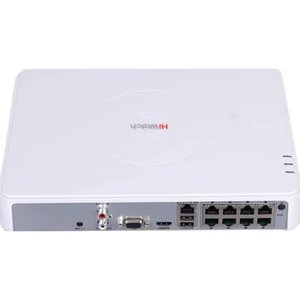 HiWatch DS-N208P(C) IP-видеорегистратор 8-ми канальный c 8-ю PoE интерфейсами Видеовход: 8 IP 4Мп; Аудиовход: 1 канал RCA; Видеовыход: 1 VGA и 1 HDMI до 1080Р; Аудиовыход; 